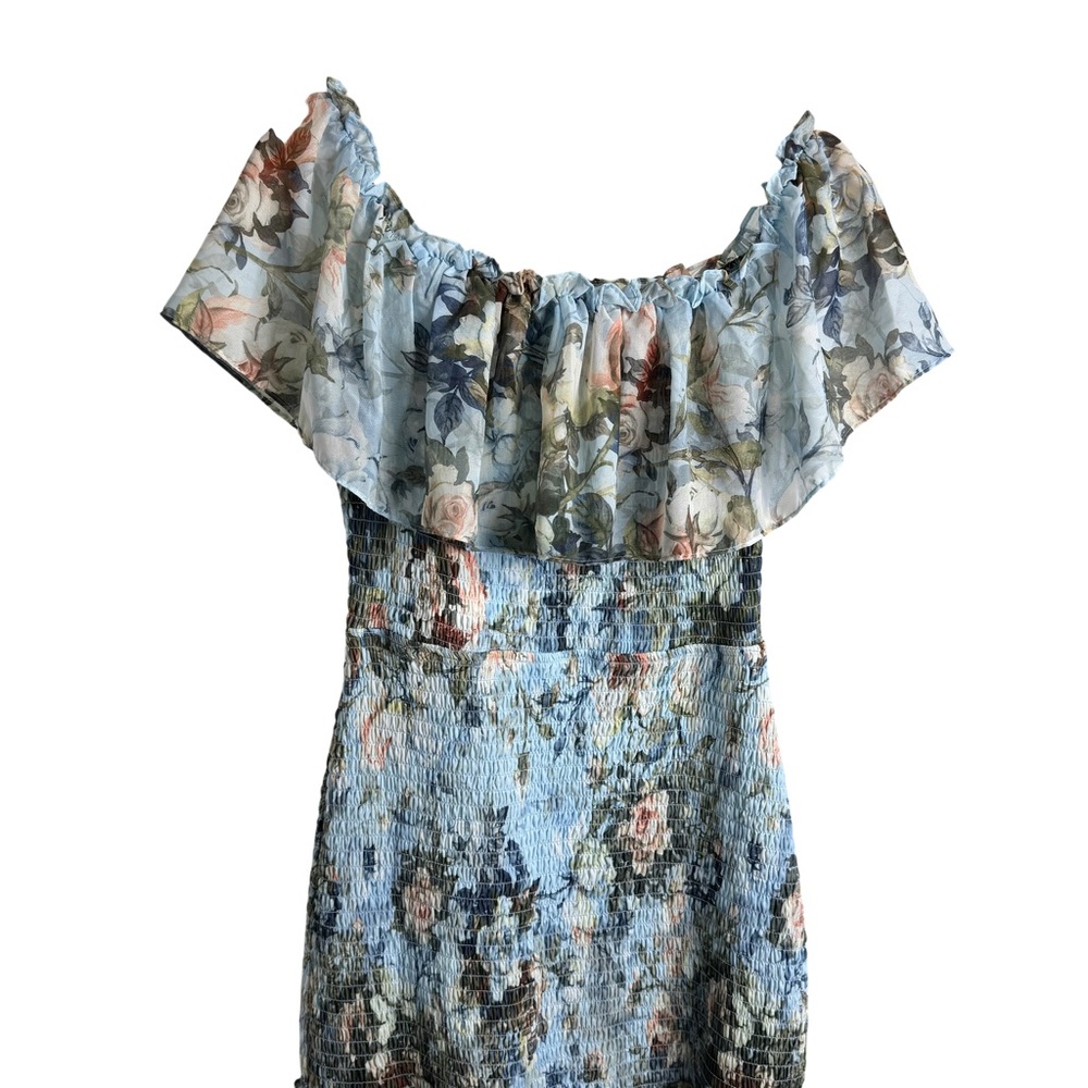 Baltic Born Amalfi Smocked Maxi‎ Dress Blue Floral - Picture 7 of 8